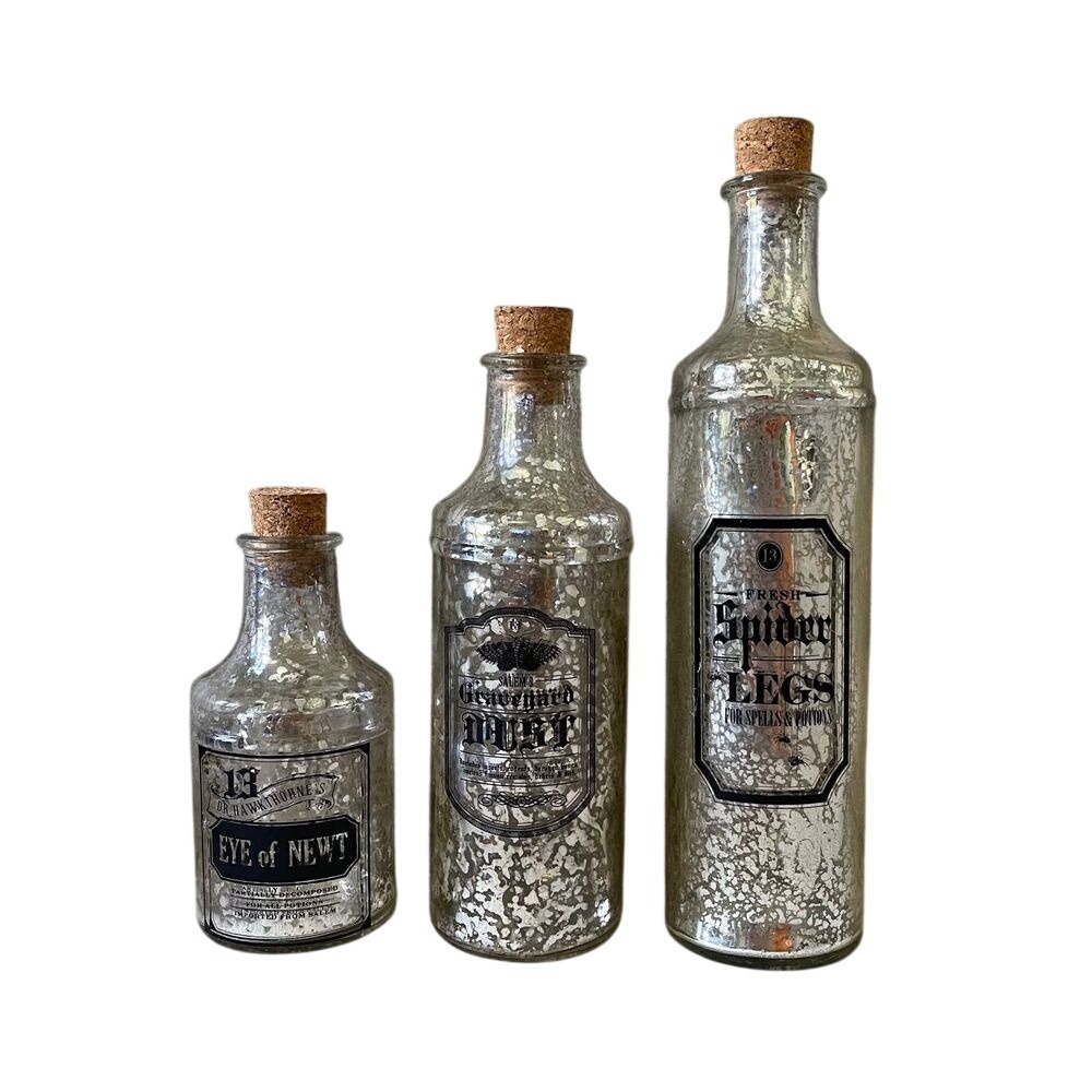Apothecary Halloween potion bottle Large Spell Potion Bottles Set of 3 Halloween